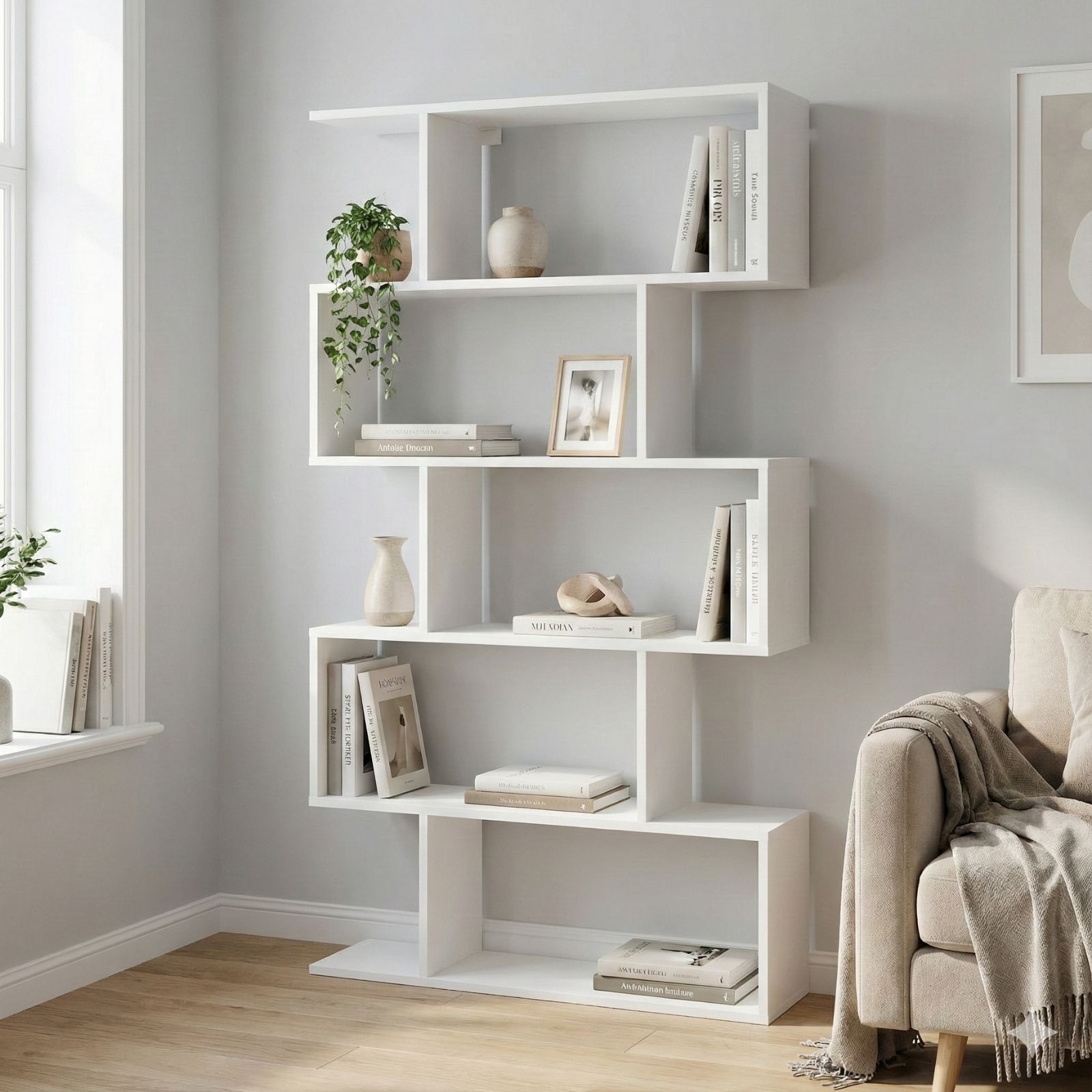 ספריה כוורת זיגזג רוחב 90 סמ גוון לבן בעיצוב מודרני דגם ורד טודו דיזיין ספריה כוורת זיגזג רוחב 90 סמ גוון לבן בעיצוב מודרני דגם ורד טודו דיזיין