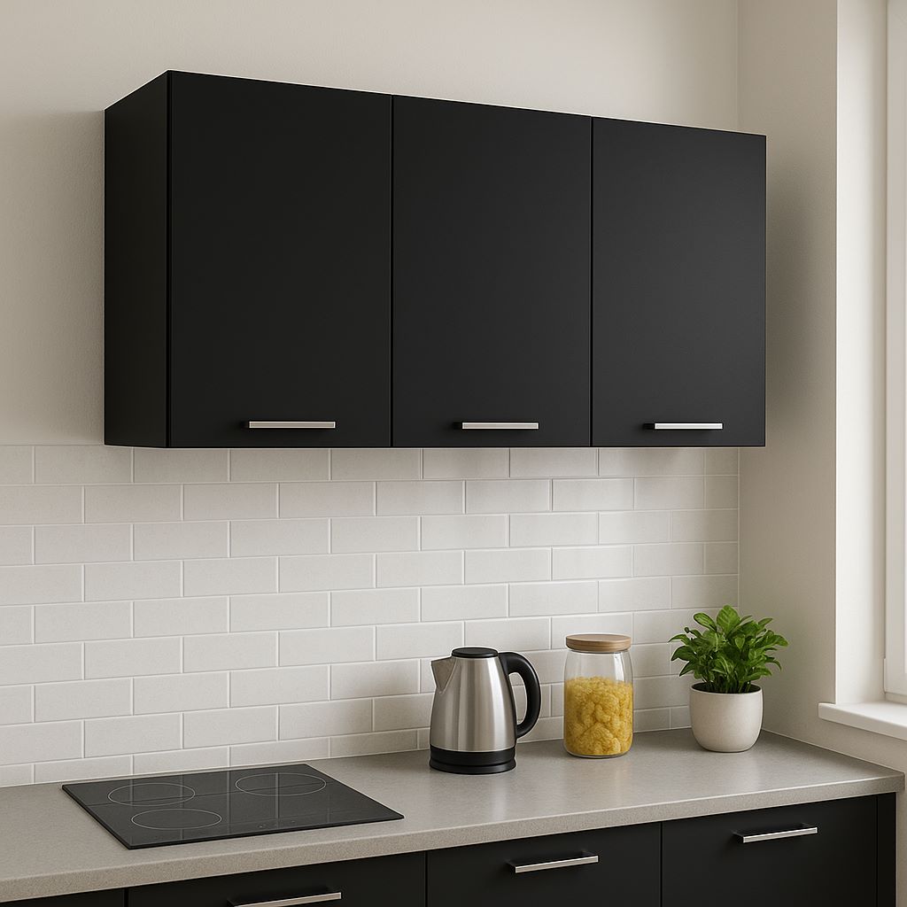 ארון שירות עליון למטבח 3 דלתות ברוחב 1.2 מטר בגוון שחור דגם תבור מבית טודו דיזיין TUDO DESIGN ארון שירות עליון למטבח 3 דלתות ברוחב 1.2 מטר בגוון שחור דגם תבור מבית טודו דיזיין TUDO DESIGN