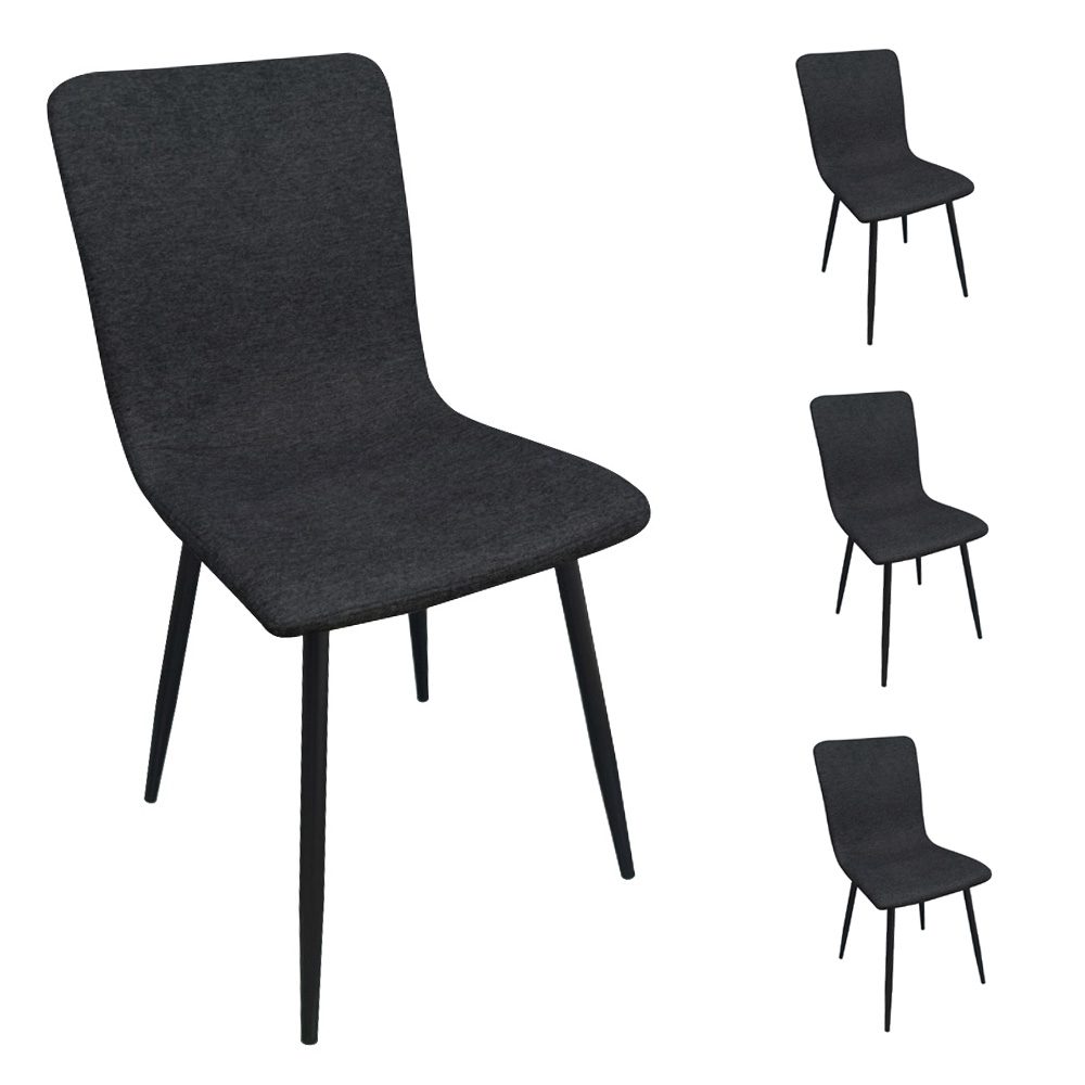 סט 4 כסאות אוכל מרופדים בד רחיץ דגם סהר TUDO DESIGN סט 4 כסאות אוכל מרופדים בד רחיץ דגם סהר TUDO DESIGN