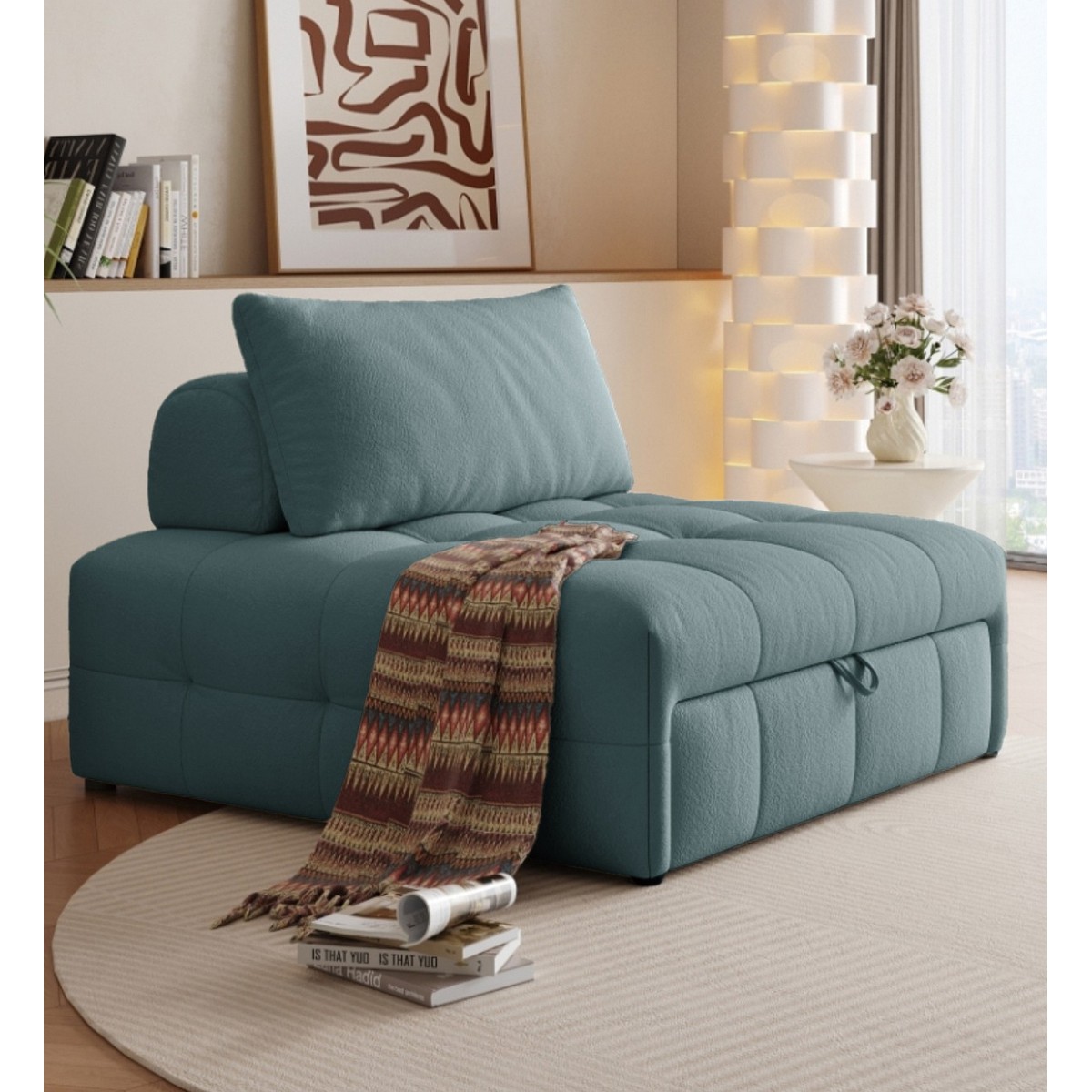 KEISY כורסת שזלונג נפתחת למיטה בגוון כחול TUDO DESIGN KEISY כורסת שזלונג נפתחת למיטה בגוון כחול TUDO DESIGN
