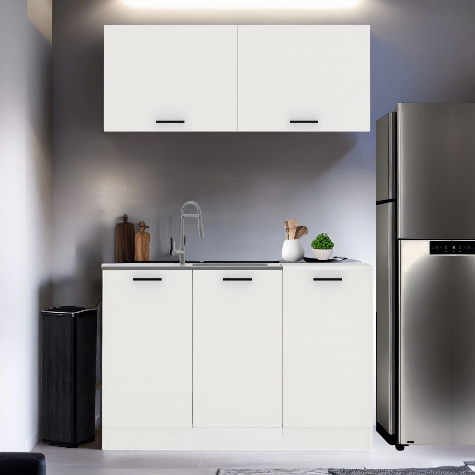 מטבח מודרני עם קלאפות בגוון לבן ברוחב 1.2 מטר עליון ותחתון דגם לוסי LUCY מבית TUDO DESIGN מטבח מודרני עם קלאפות בגוון לבן ברוחב 1.2 מטר עליון ותחתון דגם לוסי LUCY מבית TUDO DESIGN