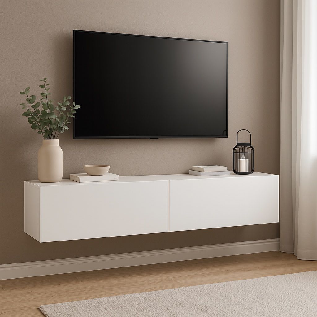 מזנון צף ברוחב 135 סמ גוון לבן דגם עמית AMIT מבית טודו דיזיין TUDO DESIGN