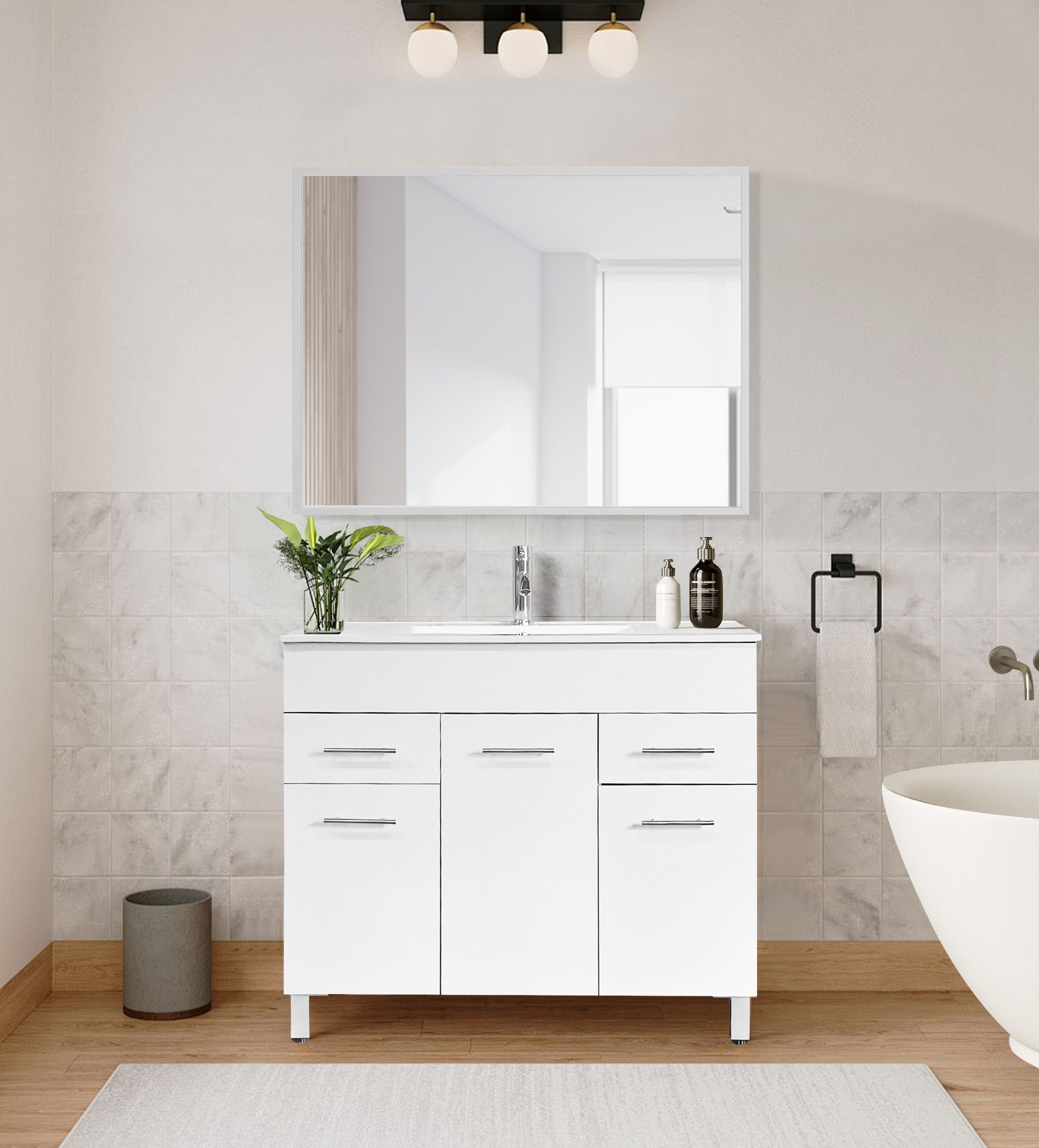 ארון אמבטיה עומד 100 ס"מ עם כיור חרס ומראה – דגם לוטוס Lotus מבית טודו דיזיין Tudo Design ארון אמבטיה עומד 100 ס"מ עם כיור חרס ומראה – דגם לוטוס Lotus מבית טודו דיזיין Tudo Design