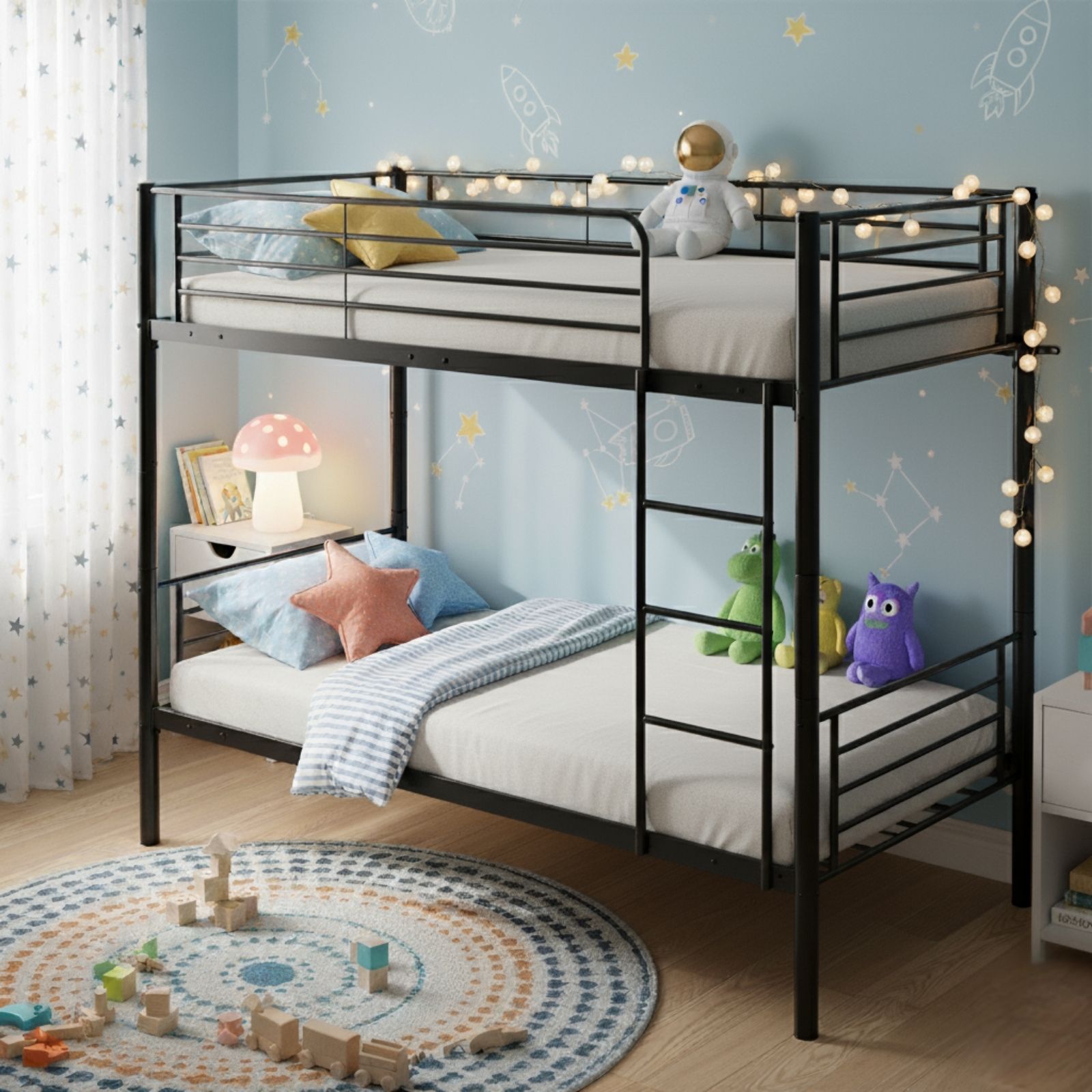 מיטת קומותיים ממתכת בצבע שחור דגם דואט Duet Black מבית טודו דיזיין מיטת קומותיים ממתכת בצבע שחור דגם דואט Duet Black מבית טודו דיזיין