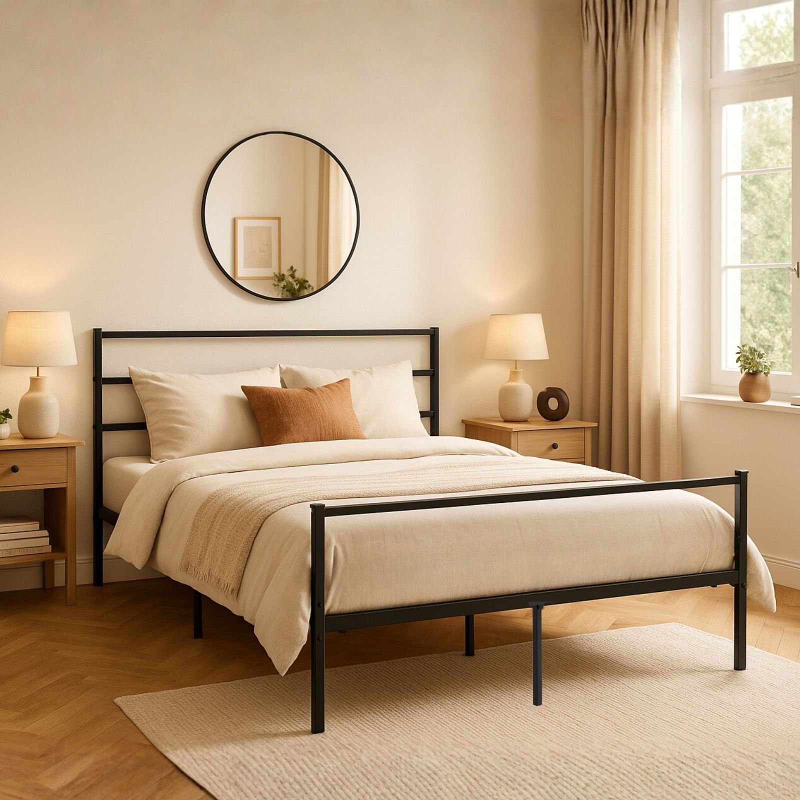 מיטה זוגית ממתכת מתאימה למזרן 140/190 ס"מ בצבע שחור דגם נויה מבית טודו דיזיין מיטה זוגית ממתכת מתאימה למזרן 140/190 ס"מ בצבע שחור דגם נויה מבית טודו דיזיין