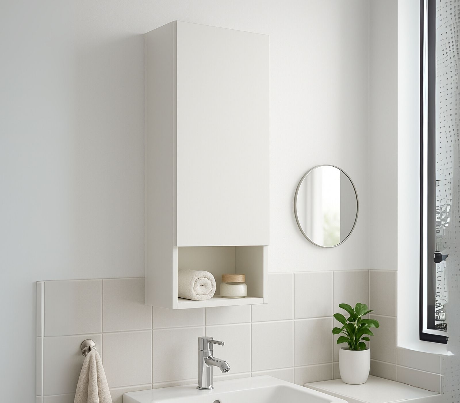 ארונית אמבטיה ושירותים תלויה 30x72 ס"מ עם דלת ומדף פתוח דגם נרקיס NARKIS מבית TUDO DESIGN ארונית אמבטיה ושירותים תלויה 30x72 ס"מ עם דלת ומדף פתוח דגם נרקיס NARKIS מבית TUDO DESIGN