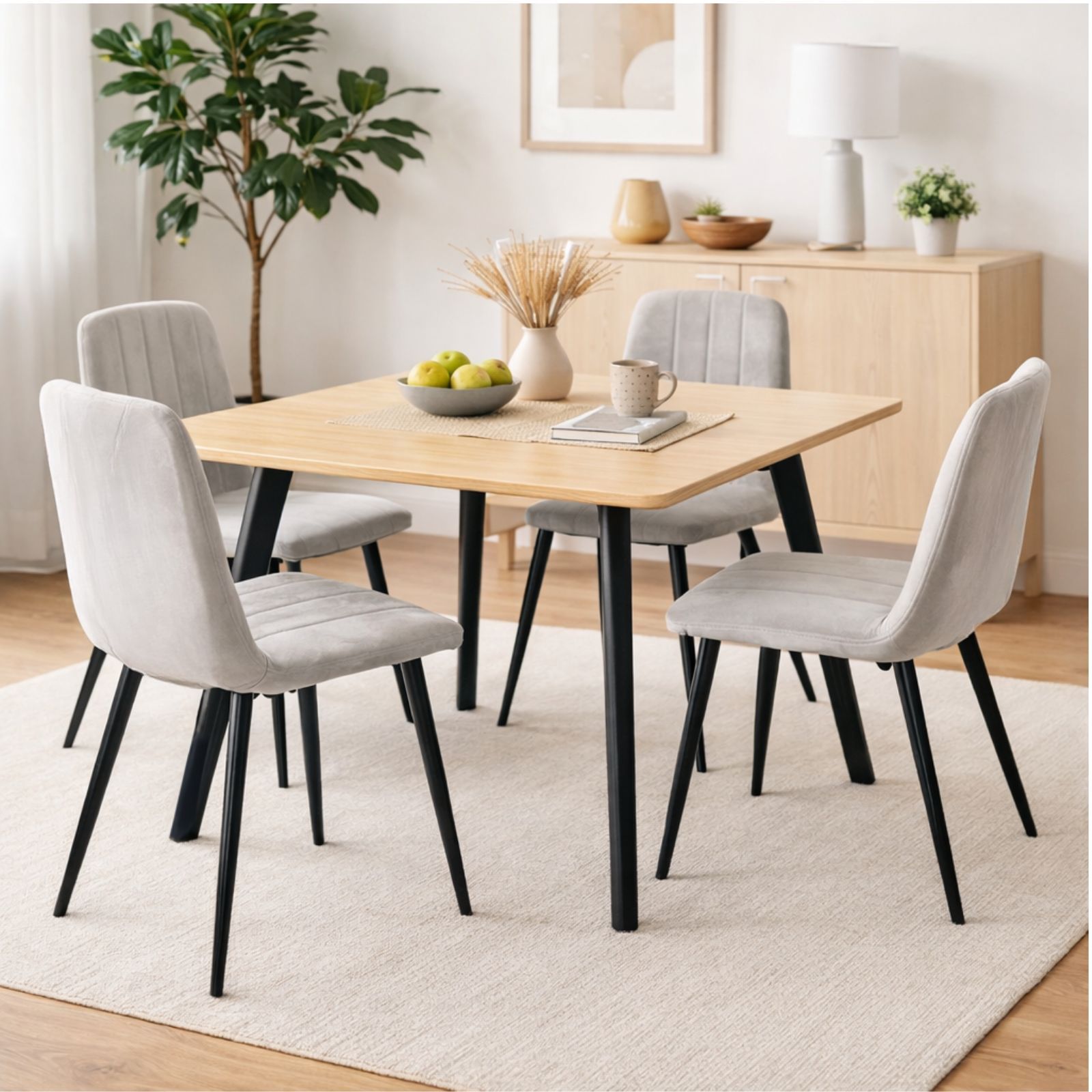 שולחן אוכל מרובע 80×80 ס"מ פלטת MDF בציפוי PVC ורגלי מתכת שחורות דגם יונתן אלון Tudo Design שולחן אוכל מרובע 80×80 ס"מ פלטת MDF בציפוי PVC ורגלי מתכת שחורות דגם יונתן אלון Tudo Design