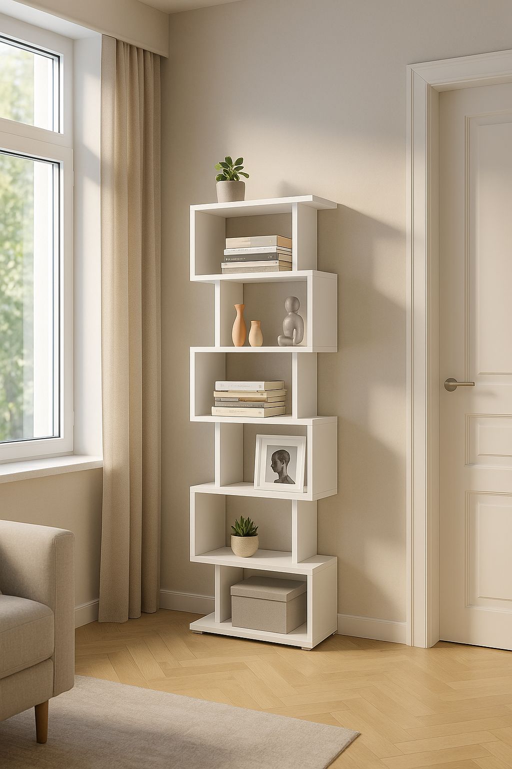 ספריה כוורת זיגזג רוחב 60 סמ גוון לבן בעיצוב מודרני דגם רקפת RAKEFET מבית טודו דיזיין ספריה כוורת זיגזג רוחב 60 סמ גוון לבן בעיצוב מודרני דגם רקפת RAKEFET מבית טודו דיזיין