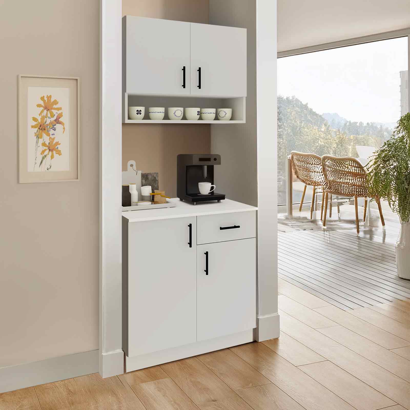 זוג ארונות מטבח עליון ותחתון ברוחב 80 ס"מ בצבע לבן דגם אופרה OPERA מבית TUDO DESIGN זוג ארונות מטבח עליון ותחתון ברוחב 80 ס"מ בצבע לבן דגם אופרה OPERA מבית TUDO DESIGN